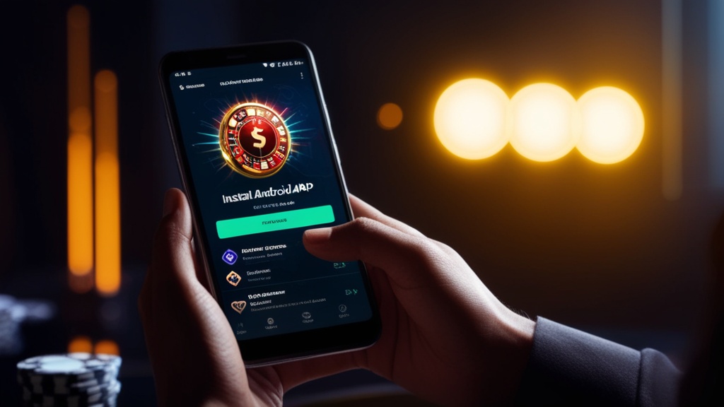هاتف أندرويد أثناء تثبيت ملف APK داخل أجواء داكنة